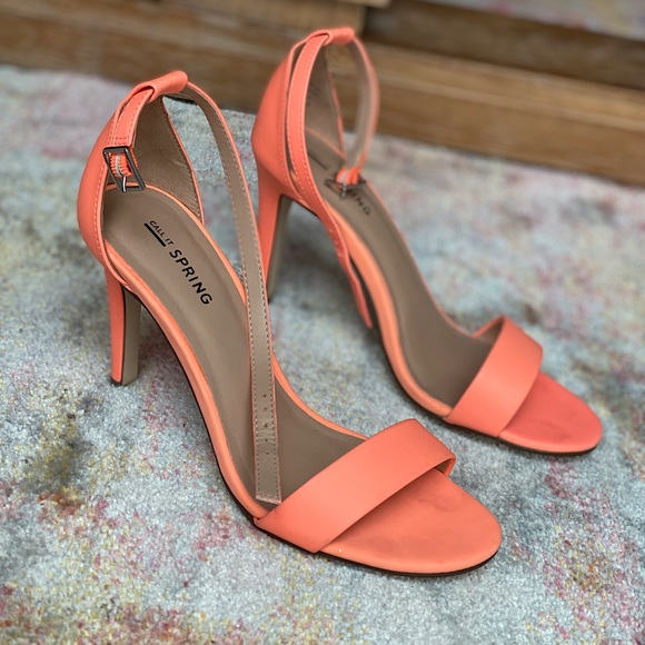Neon Coral Heels - Picture 1 of 4